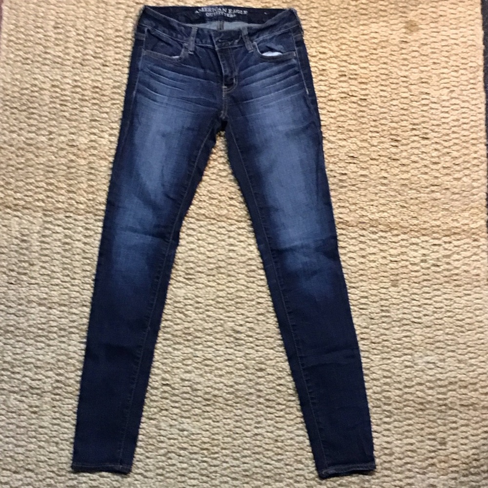 American Eagle Outfitters Dark Blue Super Stretch Jegging size 2 LONG